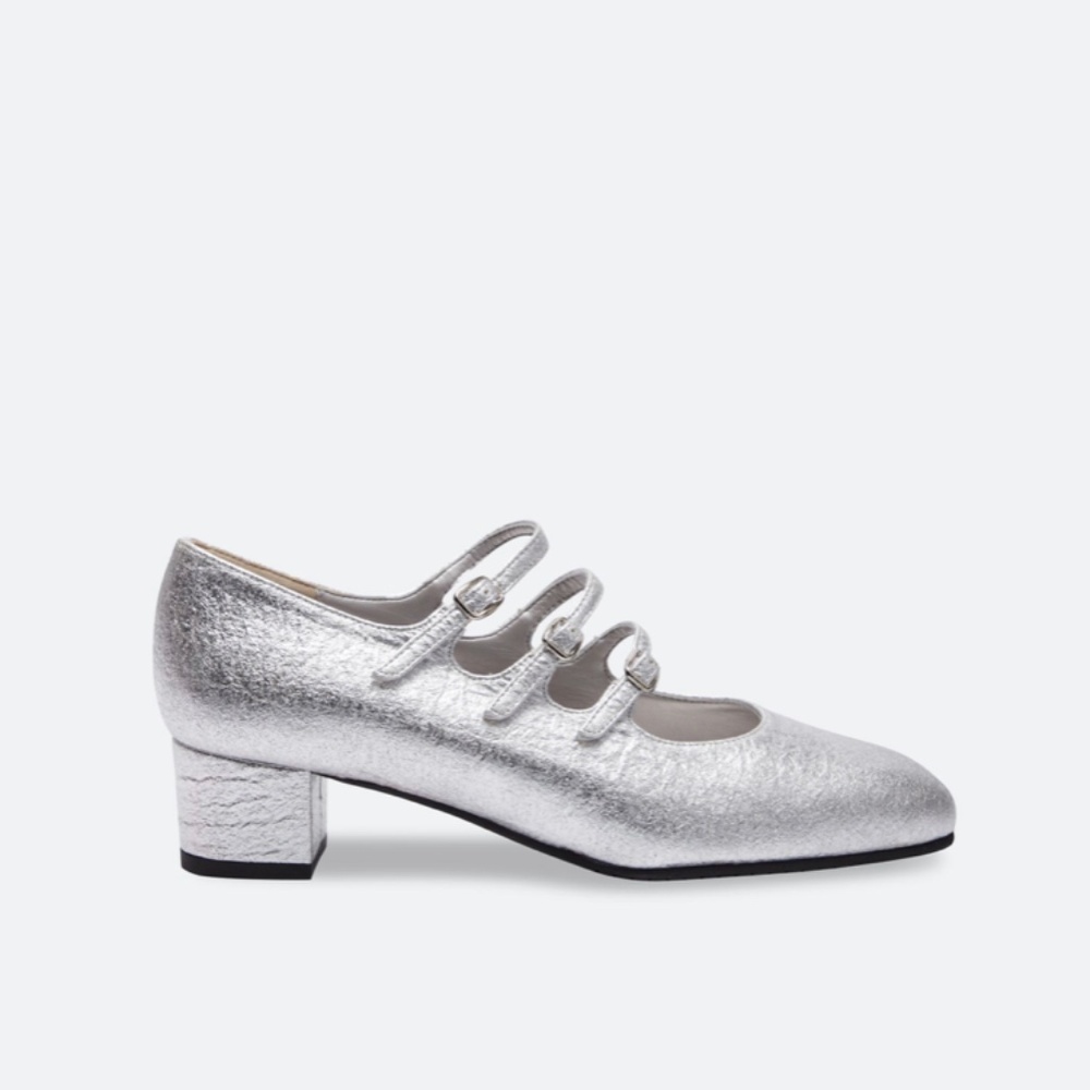 CAREL Kina Silver Mary Jane EU 37.5 BNIB BNWT US SZ 7.5 8